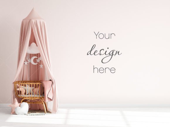 Download Nursery Wall Mockup Pink - Wall mockup Collection